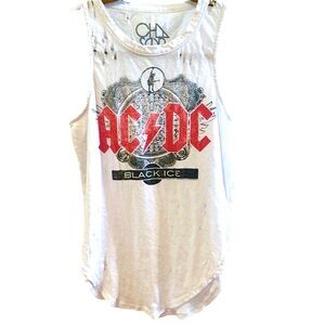 Chaser Distressed AC⚡️DC Muscle Tank Top